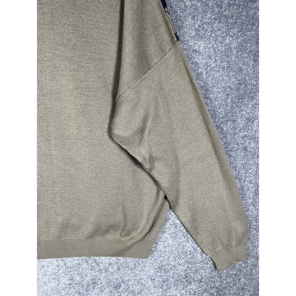 Consensus Merino Wool Blend Italy Argyle Knit Sweater Mens Size XL Tan Pullover - Picture 12 of 15